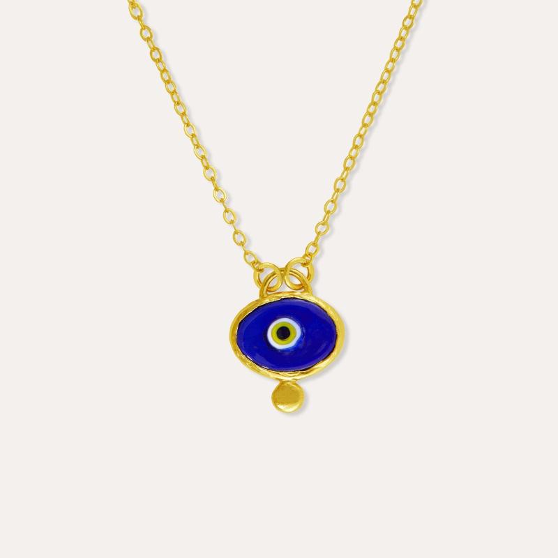 INS Style Colorful Stainless Steel Eyeball Pendant Necklace Fashion Personalized Sweet Pendant Women's Jewelry Accessories