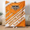 Name Custom Houston Dynamo Print Flannel Blanket High Quality Warm Comfortable Cover for All Seasons Perfect for Gifts Home Decor