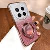 For Vivo X300 Ultra X300 FE Case with Liquid Glitter Quicksand Hourglass Stand Holder Luxury Shiny Gradient Plating Girls Slim