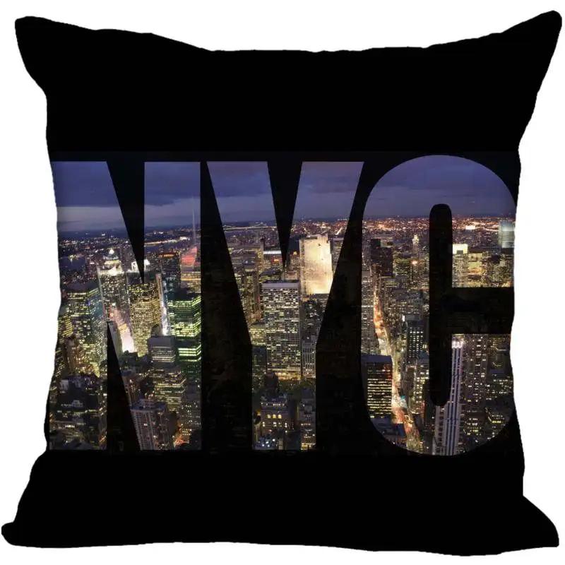 Individuelle New York City Quadratische Kissenhülle Individuelle Reißverschluss-Kissenbezughülle 45X45cm(Eine Seite)