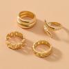 2022 Simple Personality Snake-shaped Ring Retro Electroplating Imitation Golden Snake-Shaped Knuckle Ring 4-piece Set For Women