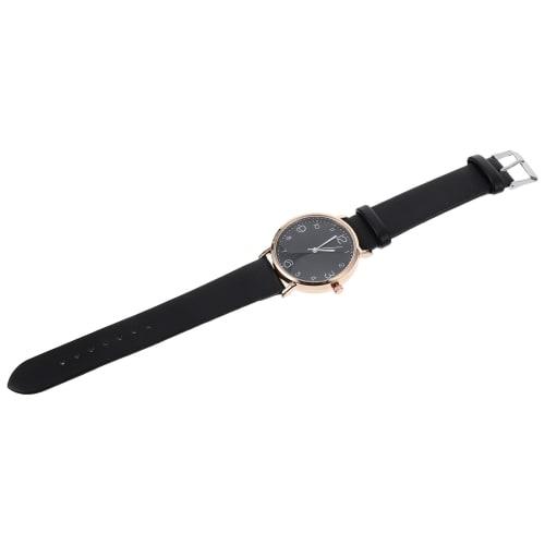 LEDMOMO Women's Waterproof Watch, Juvia Analog Watch with Leather Strap, Black, Perfect for Junior High School Girls and Exams