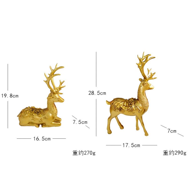 New Chinese Style Elk Living Room TV Cabinet Entrance Decoration Ornaments Creative Resin Crafts Opening Housewarming Gifts