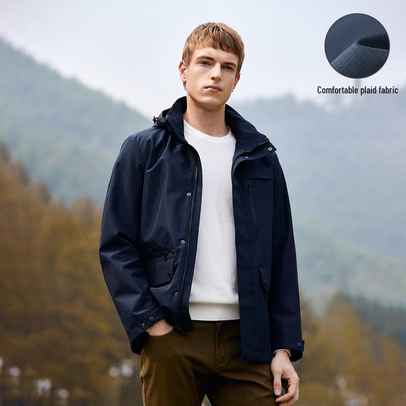 

Куртка чоловіча Navigare зі знімним капюшоном у непомітну клітинку 3XL/56