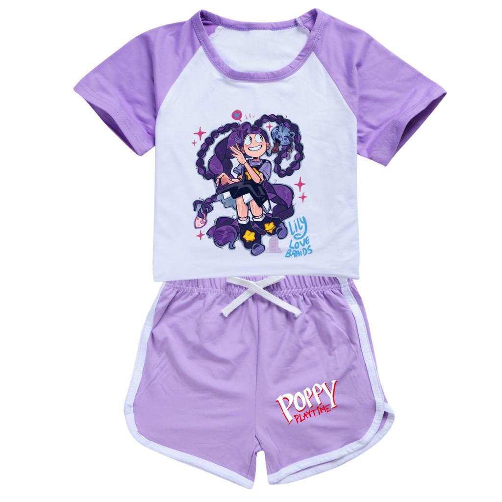 5625 Kids Girls Lily Lovebraids Print T-shirt Shorts Tracksuit Sets