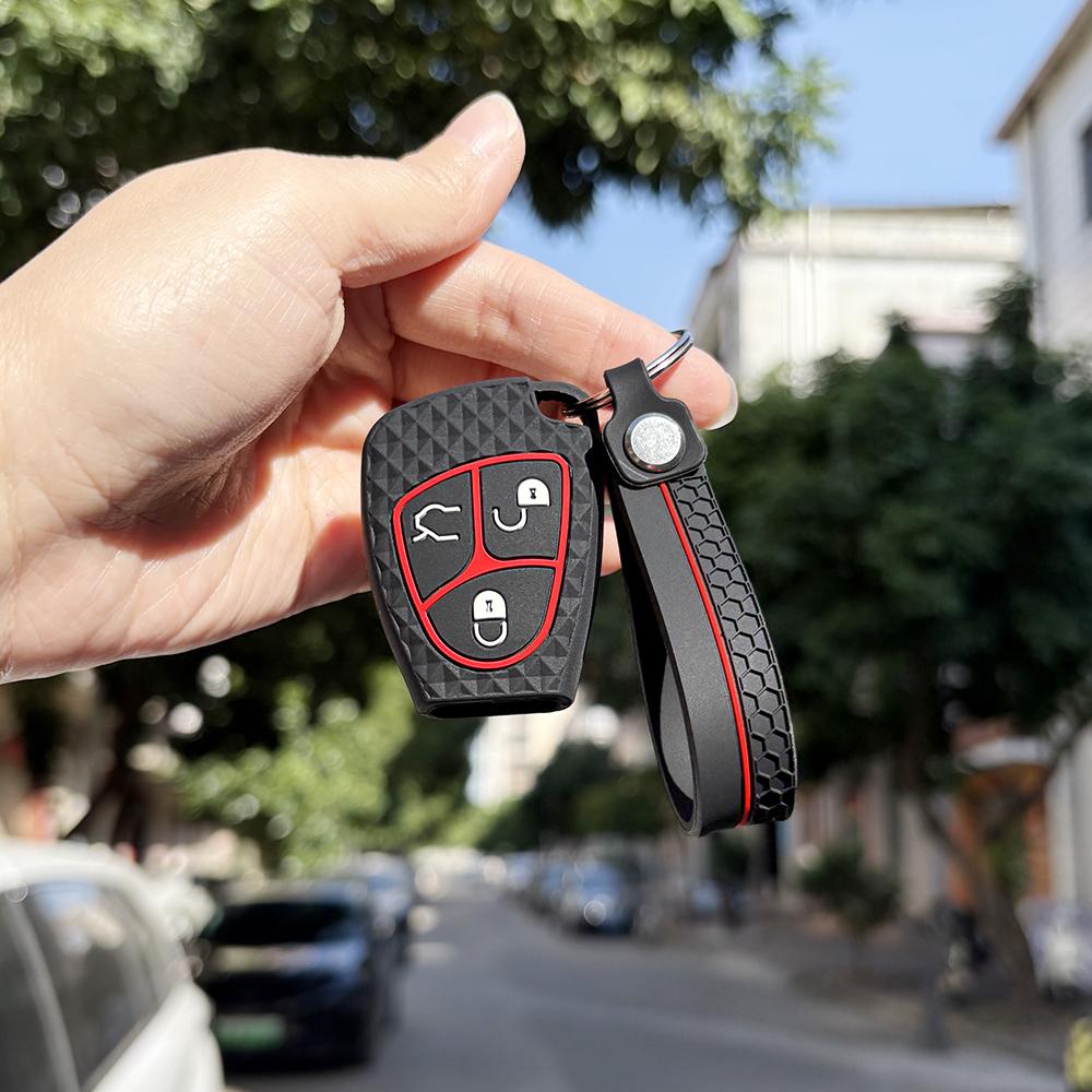 Keychain Key Case For Mercedes Benz V180 C B E R Class Gl Cls Clk W211 E200K W202 W210 Clk 230K C240 Car Remote Key Cover Caps