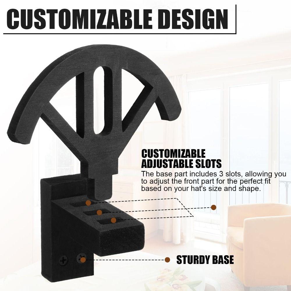 Portable Wooden Cowboy Hat Rack Adjustable Design Wall Mounted Hat Holder Space Saving Keep Original Shape Hat Storage Holder