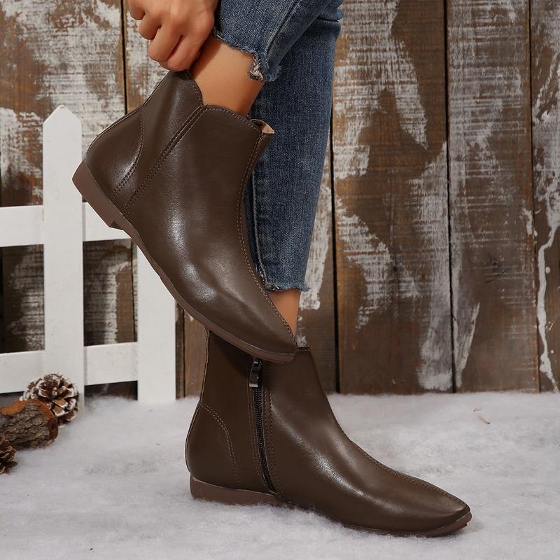 New Style Popular Women'S Luxury Boots Versatile Fashionable Short Boots Square Head Upper Winter Season Specialty  Mujer