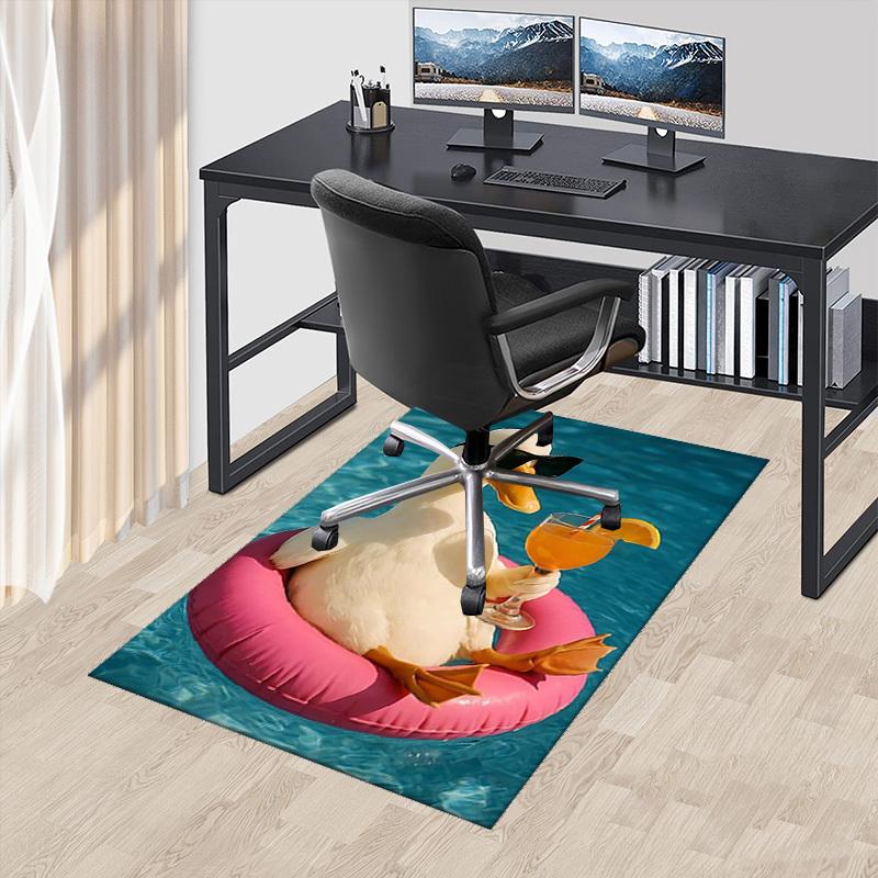 

1pc Chic Duck with Sunglasses and Cocktail Chair Mat - Office Desk Pad, Non-Slip Carpet for Home Decor, Suitable for All Seasons, Perfect Gift for Fes 60cm by 90cm