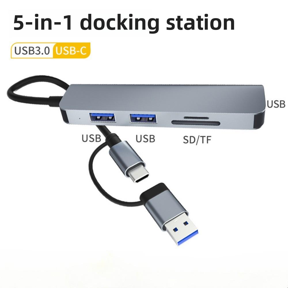 USB C Hub 2 Port USB 3 0 Adapter Multifunktionale Dockingstation für Laptop Handy Tablet Datensynchronisation Aufladen