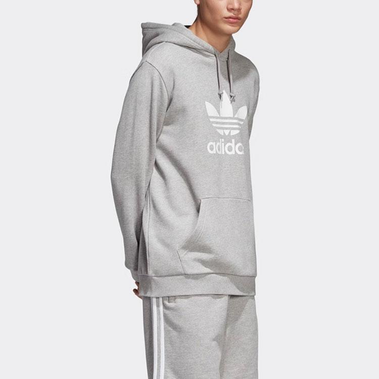 Adidas Originals Trefoil Hoodie Sweatshirt Japan Version Men's Light Gray DT7963-