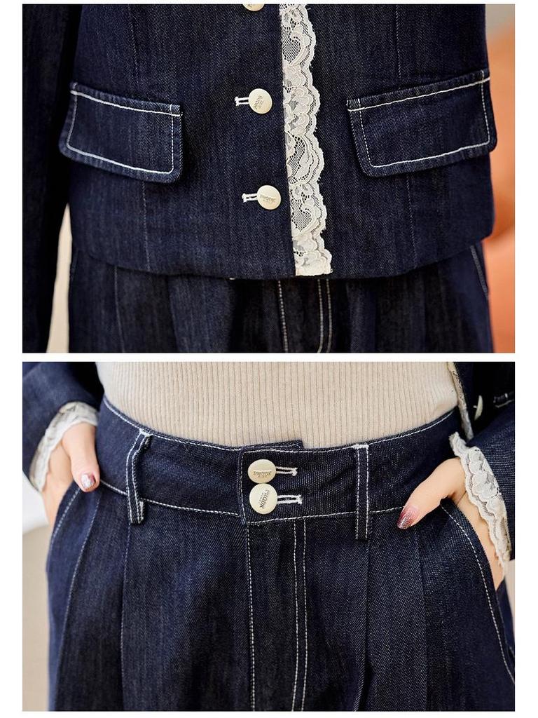 2025 Spring Fashion: Chic Cardigan and Wide-Leg Pants Set for a Youthful Look - AH2650