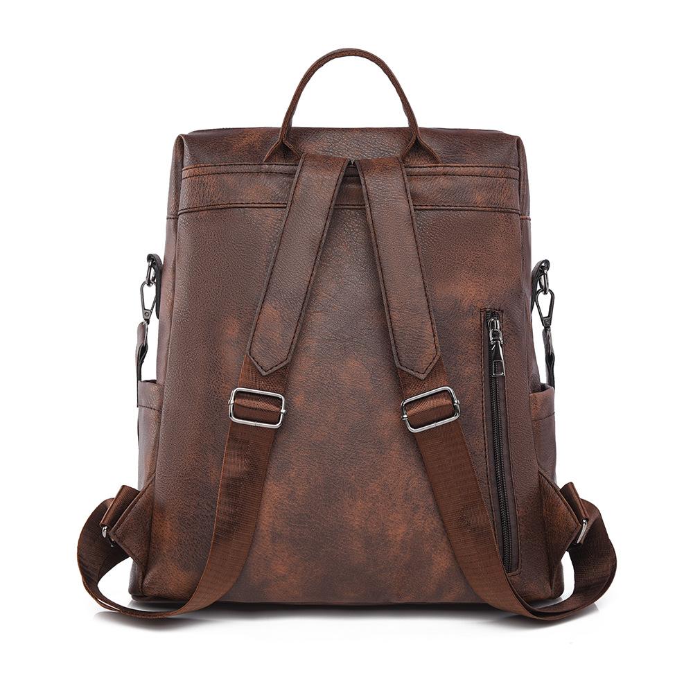 Spring Large-capacity Retro Casual Backpack Color-blocking Backpack
