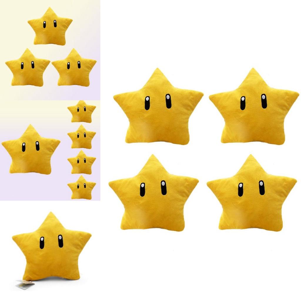 Super Mario Yellow Star Plush Toy 30cm Short Furry Figure