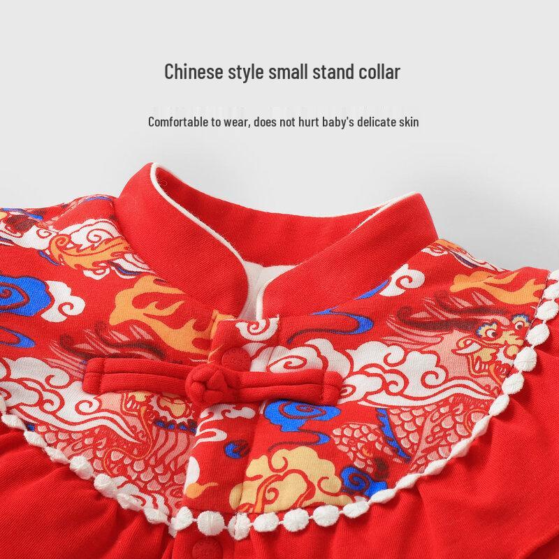 Youqi Baby Chinese Style Red Winter Jumpsuit