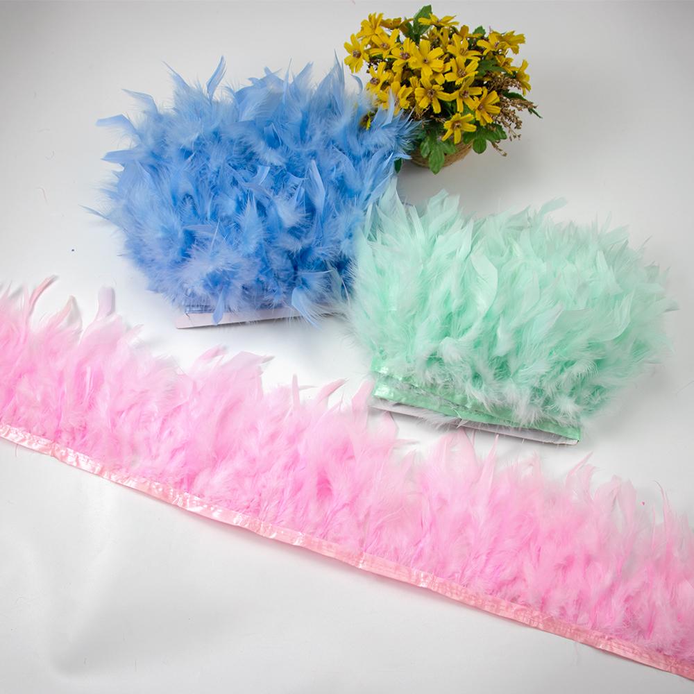 1Yard Natural Turkey Feathers Trim 10-15Cm Fluffy Feather Ribbon For Crafts Accessories Wedding Party Clothing Sewing Decoration