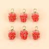 Three-Dimensional Fruit Pendant Three-Dimensional Strawberry Bracelet Pendant Alloy Jewelry Accessory Fashion For Jewelry Making