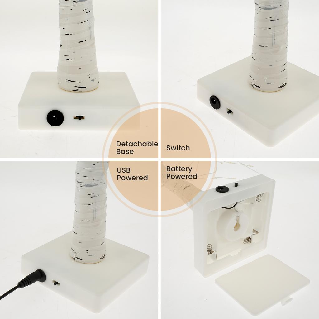 LED Birch Tree Light 144 LED Artificial Tree Lamp with Timer 24inch USB/Battery Operated Tabletop Birch Tree Light Decorative