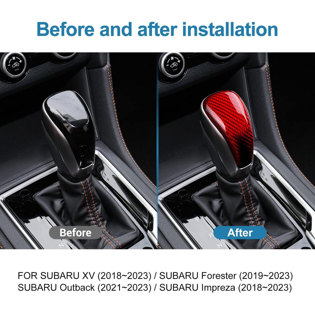 AIRSPEED Gerçek Sert Karbon Fiber Araba Vites Topuzu Başlığı Kapağı Subaru için Direksiyon Simidi Şık Özel İç Panel Bantlı