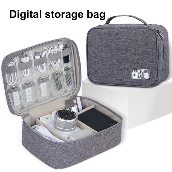 Cable Storage Bag Earphone Charger Organizer Large Capacity Zipper Closure Waterproof