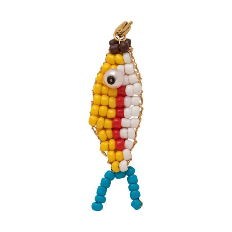 Fish Pedant Key Holder with Lobster Claws Clip Colorful Beaded Fish Shape Keychain For Adults Birthday Christmas Gift