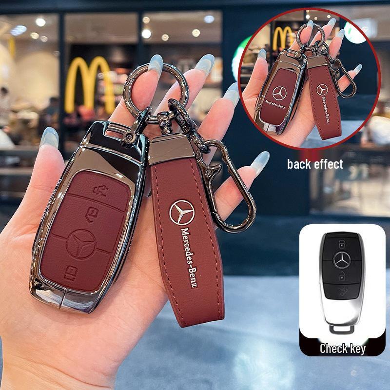 Mercedes Car Key Case for C300L/E260L, GLA200L, GLC/GLE350, GLB220L Modelle – Men's Buckle Bag.