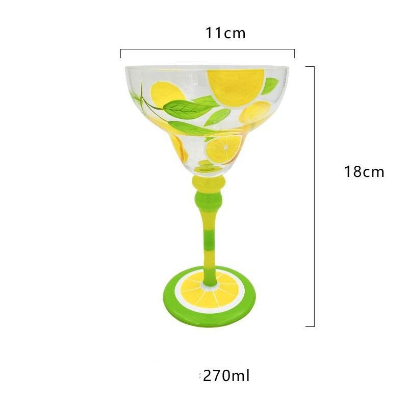 BRPainted Cocktail Crystal Glass Handmade Cocktail Cup Bar Retrostyle Margarita Cocktail Crystal Glass Home Tequila Highfoot GlassEY