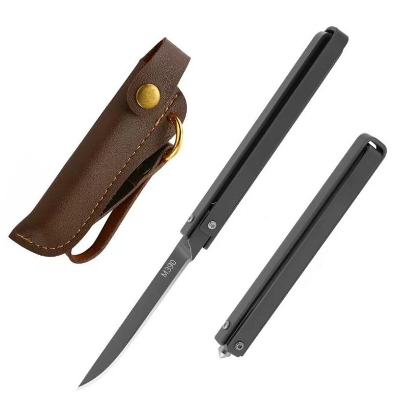 NEW M390 Stainless Steel Folding Knife High Hardness Multifunctional Fruit Knife Window Breaking Survival Portable Outdoor Knife