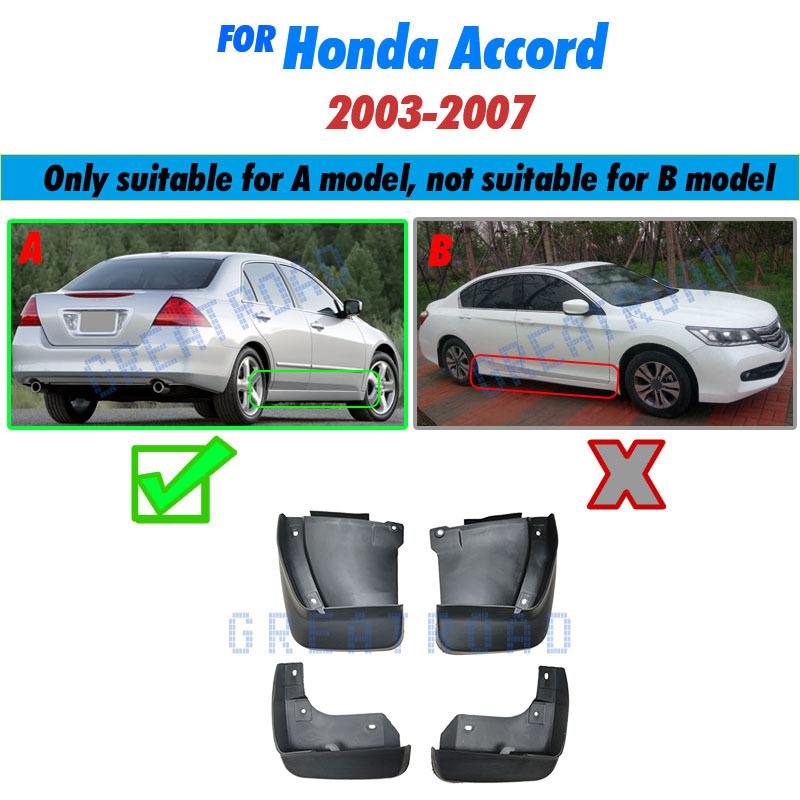 

4 шт. Чорні бризковики для крила для Honda Accord Sedan 2003-2007 2004 2005 2006