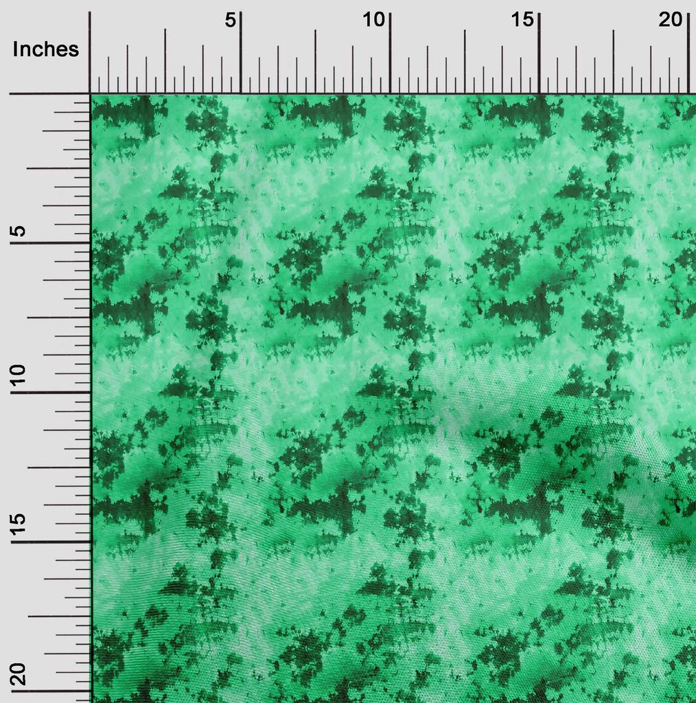 oneOone Cotton Flex Green Fabric Tie Dye Fabric For Sewing Printed Craft Fabric By The Yard 40 Inch
