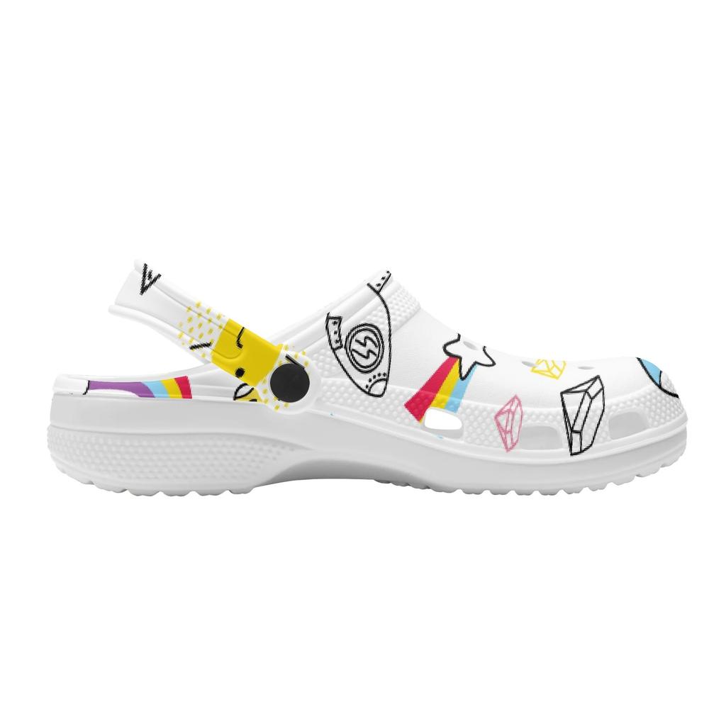 Cartoon Printed EVA Casual Clogs for Women Men Soft Sole Flexible Breathable Slip On Sandals Slippers Summer Daily Leisure Shoes