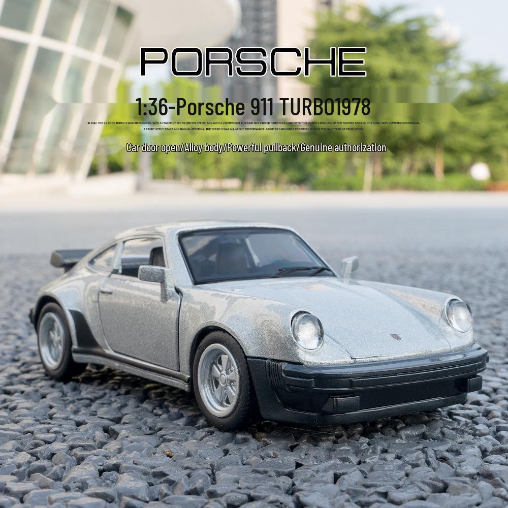 (Boxed) 1:36 Porsche 911 Turbo 1978 Alloy Model Car Ornament - No Sound or Light