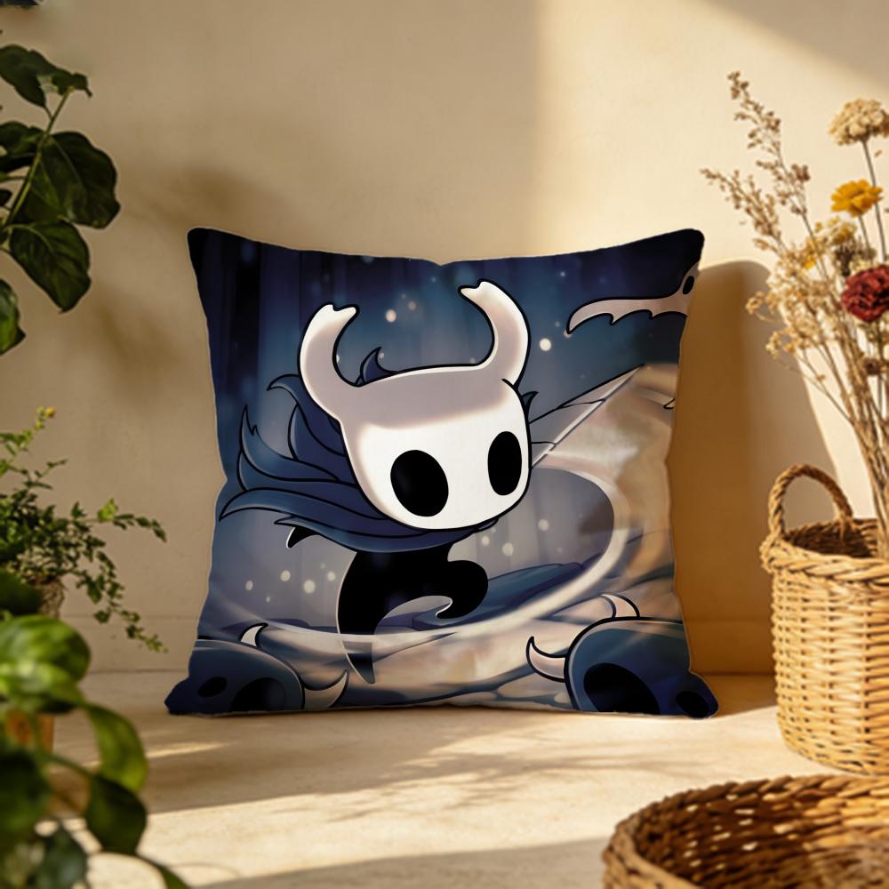 Stylish HHollow Knightes Cushion Cover Versatile DoubleSided Pillow Case Fit for Sofa Bed Car Daily Decor