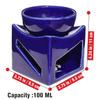 Ceramic Clay Candle Operated Aroma Burner Oil Diffuser, Extra Large Bowl, with 1 Tealight, 4.25 Inch, (Blue)
