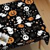 Halloween Skeleton Pumpkin Tablecloth for Table Decor Washable Bats Spooky Kitchen Dining Table Cloth Halloween Party Decoration