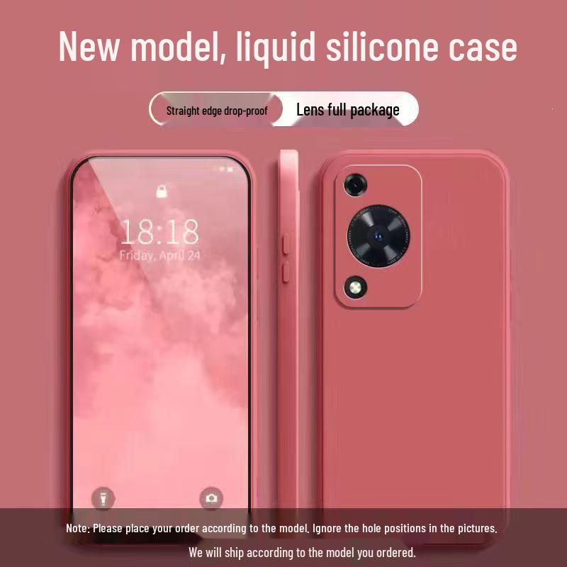 Huawei Enjoy 70s Solid Color Silicone Case - Liquid Full Coverage, Anti-fall, Soft Edge.
