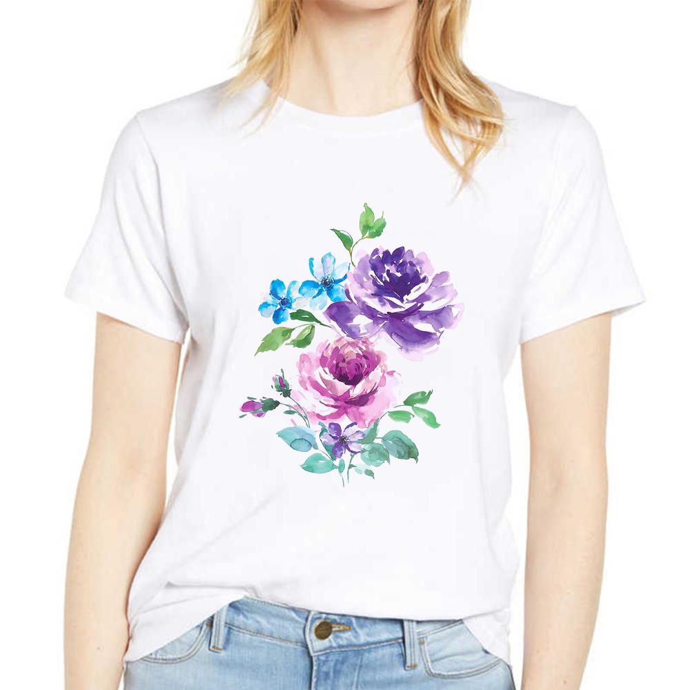 Womens Stylish Tee Lady T-Shirt White Tshirt Round Neck Casual Clothes Short Sleeves Simple Basic T-Shirt Cute Fashion Tops