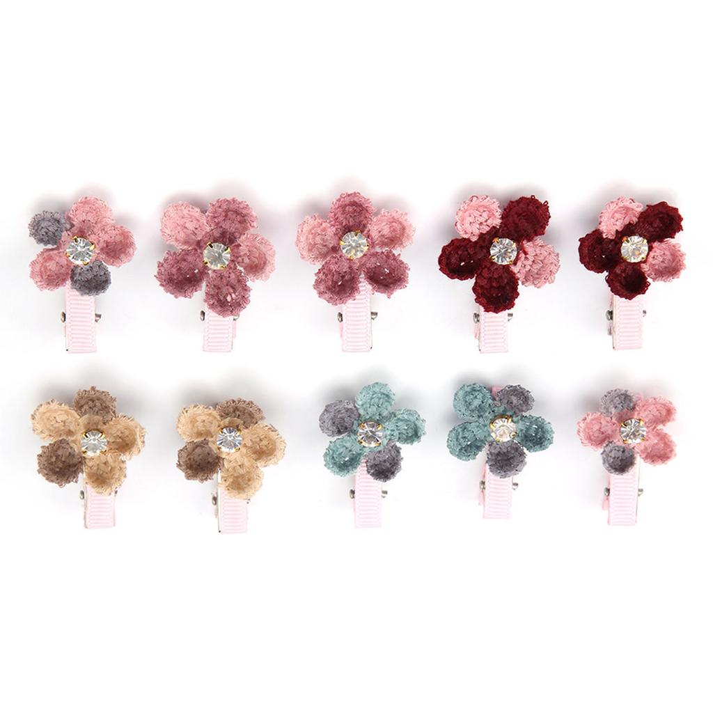 10 Lot Hair Accessories for Pets Puppy Dog Cat Grooming Floral Hairpins Hairs Clips