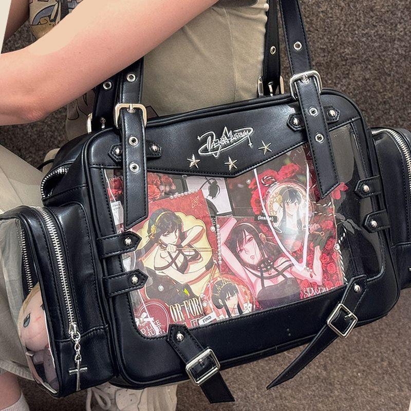 

Radio Wave Museum Star Pain Bag [in Stock] Baby Valley Dual-Use Large Amount of Food Nunu Cotton Baby Neutral Style Cool Black