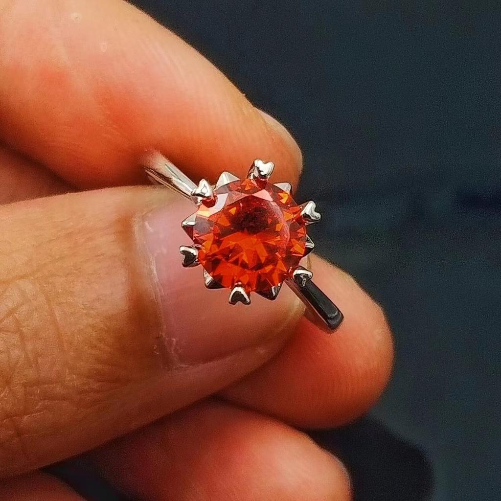 Jewelry Diamond Ring Women'S Classic Six-Claw Snowflake Ring Couple Ring Purple Diamond Ring