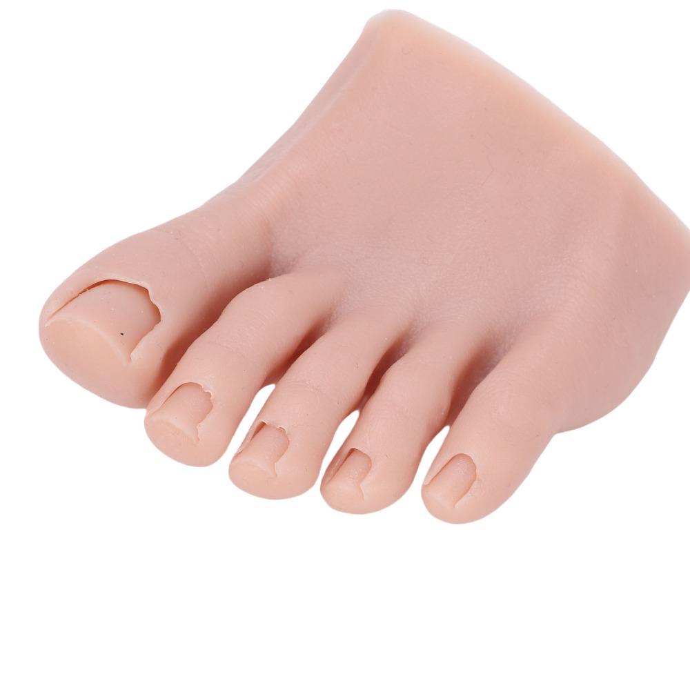 Dark Skin Nail Art Training Foot Soft Silicone Half Foot Mannequin For Pedicure Practice