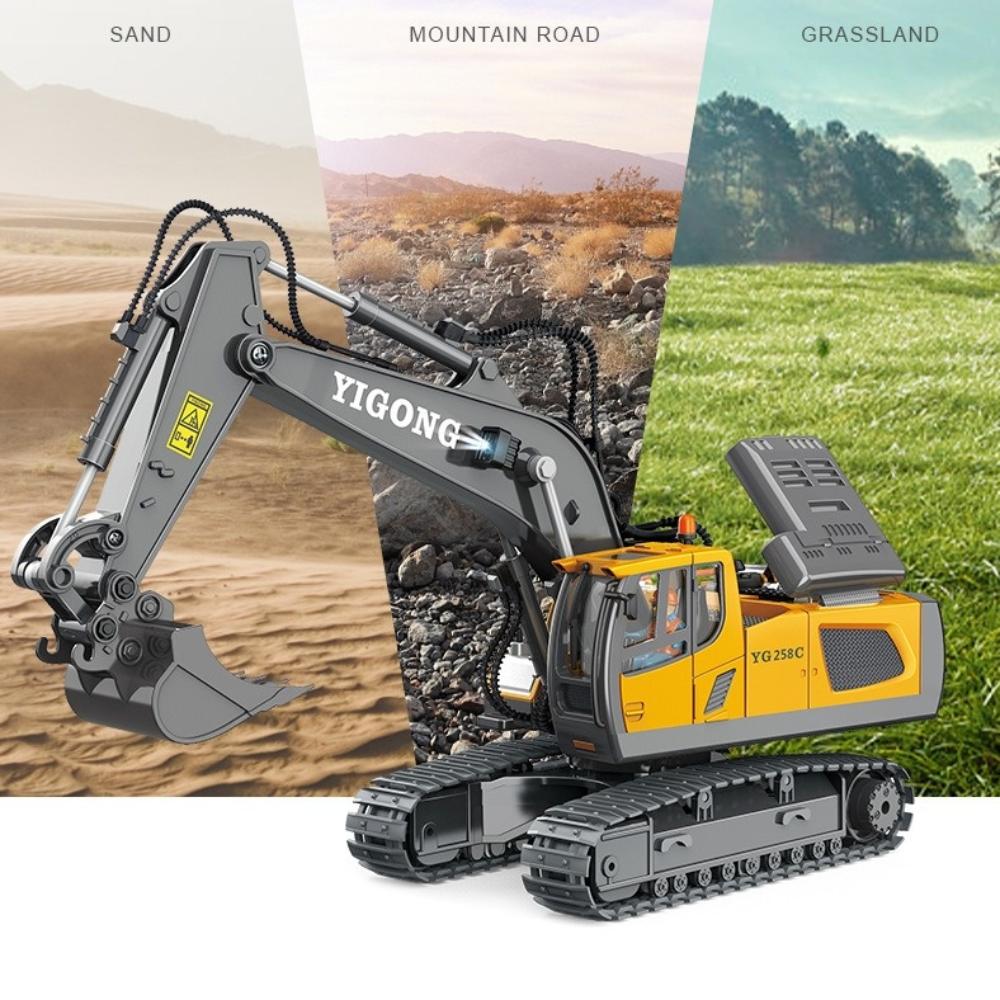 2.4G Remote Control Excavator Dump Truck 11 Channel Alloy Plastic Construction Vehicle Simulation Children'S Car Kid Gift