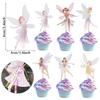 12/24/36PCS Fairy Cupcake Toppers Wing Angel Flower Fairy Cake Topper Ballet Dancer Fairy Birthday Party Decorations Baby Shower