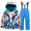Children's Fashion Skiwear Set Boys' And Girls' Thickened Waterproof Warm Ski Suit Jacket And Trousers Outfit Set