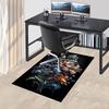 1pc Floral Artwork Carpet Anti Slip Polyester Floor Mat for office.Bedroom