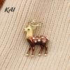 Alloy Lapel Pin Christmas Reindeer Brooch Pin, Rhinestone Elk Sweater Cardigan Coat Suits Accessories, Jewelry Gift for Xmas