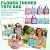 Religiösa presentpåsar för kvinnor, Ickevävd presentpåse med handtag, Återanvändbar Blommig Religiös Dop Biblisk Vers Tote för Katolsk Temafest