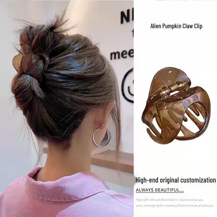 Korean Leopard Print Bow Hair Claw: Extra Large High-End Half Updo Clip for Women
