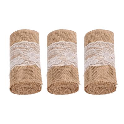 3 Rolls Jute Lace Ribbon Simple Elegant Jute Lace Ribbon Decoration for Rustic Wedding DIY Bows