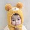 Solid Color Baby Beanie Cap Bear Kids Crochet Hat Cute Kids Ear Protection Hat  Boys